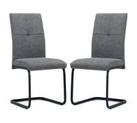 vauxhall grey fabric dining chairs - pair