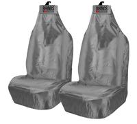 Vauxhall Mokka 2012-On Heavy-Duty Waterproof Front Seat Covers Pair - Grey, Universal Fit, Protects Driver & Passenger Seats