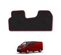 Vauxhall Vivaro (2001-2014) Van Mats Accessories Tailored Fit Carpet Car Floor Mats Non Slip Red Trim Accessory Durable Anti Slip Hand-Finished Compatible Full Coverage Granulated Backing Clip