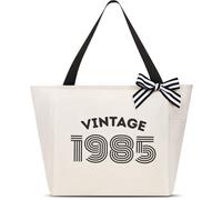 Vavabox 40th Birthday Gifts For Women,Unique 40 Years Old Tote BagVintage 1985 Handbag Gifts For Her Mom Wife Aunt Sister Friend