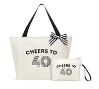 Vavabox 40th Birthday Gifts for Women, Unique Years Tote Bag (40th Set)