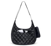 Vavabox Crescent Crossbody Bags for Women with Coin Purse, Hobo Shoulder Bag with Adjustable Strap, Quilted Puffer Handbags for Travel, Work & Daily Use (2 Piece Set) (Black)