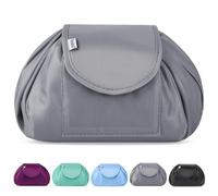 Vavabox Lazy Drawstring Makeup Bag, Flat Lay Cosmetic Bags (Grey)
