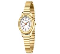 VAVC Gold Watch Waterproof Nurse Watch for Medical Professionals,Students,Women-Military Time Easy Read Dial,24 Hour with Second Hand,Stainless Steel Expansion Band, Gold White