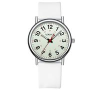 VAVC Waterproof Analog Nurse Watch for Nurses,Students,Medical Professionals,Women Men,with Luminouse Easy Read Dial,Military Time,Second Hand and 24 Hour,Comfortable Silicone Band., White, nurse