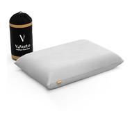 Vaverto Gray Travel and Camping Pillow - Compressible Medium Firm Memory Foam, Breathable Bamboo Cover, Machine Washable, Ideal for Backpacking, Airplane, Car Travel