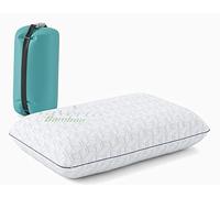 Vaverto Travel and Camping Pillow - Compressible Medium Firm Memory Foam, Breathable Bamboo Cover, Machine Washable, Ideal for Backpacking, Airplane, Car Travel