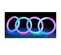 VAVGKDKPZB Angel Eye Kit 4/2/1PCS Car RGB Angel Eyes Dynamic With Turn Signal 60mm 70mm 80mm 90mm Halo Rings DRL Led Headlights Projector APP Control Car Angels Eyes(70mm,2PCS Rings)