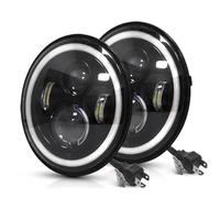 VAVGKDKPZB Headlights LED DRL For Lada For Niva 4X4 Uaz 12V 24V 2pcs Moto Car Led 7inch Led Headlight DRL H4 Hi-Lo With Halo Angel Eyes Motorcycle Headlamp Fog Light