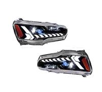 VAVGKDKPZB Headlights LED DRL For Mitsubishi For Lancer 2008-2018 LED Flowing Water Flicker Head Lamp DRL Headlights Pair Of Car Headlight Assembly Fog Light(RHD Amber)