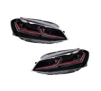 VAVGKDKPZB LED Headlight Assembly For VW For Golf MK7 2013 2014 2015 2016 2017 Car Headlights Assembly Upgrade MK7.5 Projector Lens Front Lamps(Red thread 1 Set)