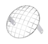 VAVGKDKPZB Motorbike Headlights Cap For Motorcycle 7" Headlight Mesh Grill Side Mount Universal Cover Mask Front Head Lamp Guard(Silver)