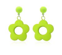 Vavhoo 60s 70s Vintage Flower Lightweight Matte Metal Earrings Cute Daisy Dangle Drop Earrings for Women Girls Y2k Neon Flowers Earrings Boho Summer Party Jewellery, Resin, No Gemstone