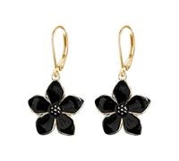 Vavhoo Blossom Petal Enamel Flower Hoop Earrings Elegant Floral Design Lightweight Dangle Drop Earrings for Women Jewelry, L, Metal, No Gemstone