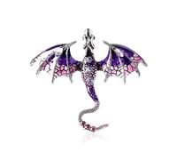 Vavhoo Enamel Dragon Brooch Vintage Punk Animal Brooch Domineering Flying Dragon Brooch Personality Clothing Hat Bag Accessories for Men and Women, Enamel, Rhinestone, no gemstone