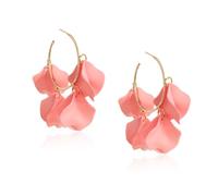 Vavhoo Floral Petal Open Hoop Earring for Women Lightweight Adorable Charm Chic Unique C Huggie Hoop Earring for Women Daily Gift, L, Metal, No Gemstone