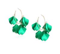 Vavhoo Floral Petal Open Hoop Earring for Women Lightweight Adorable Charm Chic Unique C Huggie Hoop Earring for Women Daily Gift, L, Metal, No Gemstone