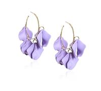 Vavhoo Floral Petal Open Hoop Earring for Women Lightweight Adorable Charm Chic Unique C Huggie Hoop Earring for Women Daily Gift, L, Metal, No Gemstone