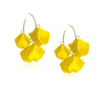 Vavhoo Floral Petal Open Hoop Earring for Women Lightweight Adorable Charm Chic Unique C Huggie Hoop Earring for Women Daily Gift, L, Metal, No Gemstone
