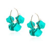 Vavhoo Floral Petal Open Hoop Earring for Women Lightweight Adorable Charm Chic Unique C Huggie Hoop Earring for Women Daily Gift, L, Metal, No Gemstone