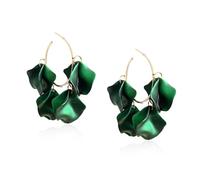 Vavhoo Floral Petal Open Hoop Earring for Women Lightweight Adorable Charm Chic Unique C Huggie Hoop Earring for Women Daily Gift, L, Metal, No Gemstone