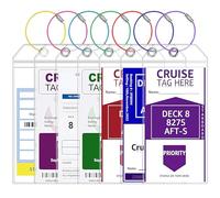 Vavious Luggage Tags for Cruise Ships 7 Pack Cruise Essentials Must Haves for Carnival, NCL, Princess & MSC PVC Waterproof Clear Suitcase Tag Holder Travel Cruise Accessories
