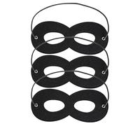 Vavious Mask Costume 3 Pcs Black Superhero Felt Eye Masks Adjustable Cosplay Half Masks with Elastic Rope Halloween Dress Up Costume Accessories for Adults & Couples