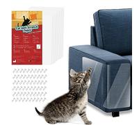 VavoPaw Anti Cat Scratch Furniture Protector - 10 Pack Single Side Anti Scratching Deterrent Sticky Tape - Cat Couch Scratch Protector - Cat Training Tape Corner Couch Protector for Cats with 60 Pins