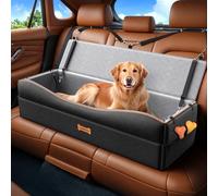VavoPaw Car Seat for Large Dog, Dog Booster Seats for 2 Medium or 3 Small Dogs under 100Lbs, Pet Car Seats with 2 Safety Leashes, Dogs Sofa Bed Cushion Add Thick Sponge, Pet Cars Carrier for Travel
