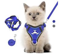 VavoPaw Cat Harness and Leash Set for Walking, Adjustable Kitten Vest Harness with Reflective Strip Breathable Mesh, Escape Proof Soft Pet Safety Vest for Cats, Kittens, Puppies, S, Royal Blue