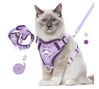 VavoPaw Cat Harness and Leash Set for Walking, Adjustable Kitten Vest Harness with Reflective Strip Breathable Mesh, Escape Proof Soft Pet Safety Vest for Cats, Kittens, Puppies, M, Light Purple