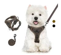 VavoPaw Cat Harness and Leash Set for Walking, Adjustable Kitten Vest Harness with Reflective Strip Breathable Mesh, Escape Proof Soft Pet Safety Vest for Cats, Kittens, Puppies, XL Coffee