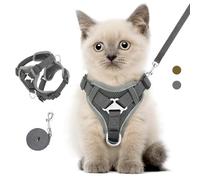 VavoPaw Cat Harness and Leash Set for Walking, Adjustable Kitten Vest Harness with Reflective Strip Breathable Mesh, Escape Proof Soft Pet Safety Vest for Cats, Kittens, Puppies, S, Dark Gray