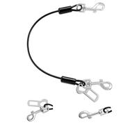 VavoPaw Dog Seat Belt for Car, 16" Chew-proof Coated Wire Dog Car Leash Seat Belt, Dog Leash with Buckles and Latch, Safety Harness for Small, Medium, Large Dog or Cat, Travel, Black, 1 Pack
