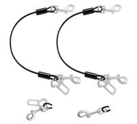 VavoPaw Dog Seat Belt for Car, 16" Chew-proof Coated Wire Dog Car Leash Seat Belt, Dog Leash with Buckles and Latch, Safety Harness for Small, Medium, Large Dog or Cat, Travel, Black, 2 Pack