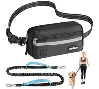 VavoPaw Hands Free Dog Leash, Shock Absorbing Waist Leash for Dog Walking, Jogging, Hiking, Adjustable Waist Belt with Fanny Pack & Handle, Reflective Pet Running Belt for Small, Medium, Large Dogs