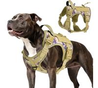 VavoPaw Heavy Duty Tactical Dog Harness for Large Dogs, No Pull Adjustable Pet Harness Reflective Service Training Easy Control Pet Vest Military K9 Working Dog Harnesses, Desert Camouflage, M
