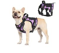 VavoPaw Heavy Duty Tactical Dog Harness for Large Dogs, No Pull Adjustable Pet Harness Reflective Service Training Easy Control Pet Vest Military K9 Working Dog Harnesses, Purple Camouflage, S