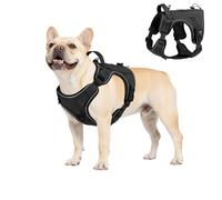 VavoPaw Heavy Duty Tactical Dog Harness for Large Dogs, No Pull Adjustable Pet Harness Reflective Service Training Easy Control Pet Vest Military K9 Working Dog Harnesses, Black, S
