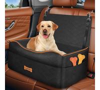 VavoPaw Medium Dog Car Seat, Dog Booster Seat Under 50Lbs or 2 Small Dogs Washable, Pet Cars Seats with 2 Safety Leashes, Dogs Sofa Bed Cushion Add Thick Sponge, Pet Car Carrier for Travel, Black