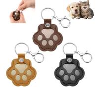 VavoPaw Pet Fur Storage Keychain, Leather Pet Hair Keychain, 3 Pcs