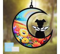 VavoPaw Pet Memorial Gifts for Dogs, Pet Loss Sympathy Gift, DIY Name Dog Memorial Suncatcher, Personalized Decorations in Loving Memory for Loss, Rainbow Bridge & Angel Puppy