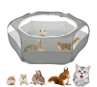 VavoPaw Small Animal Kitten Playpen, Pet Exercise Fence Waterproof with Zippered Cover, Pet Cage Tent, Small Yard Fence for Guinea Pig, Cat, Rabbit, Hamster, Chinchillas, Hedgehogs, Gray