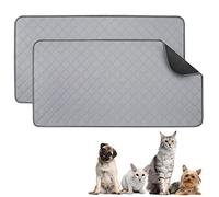 VavoPaw Washable Pee Pads for Dogs, 2Pack 120*60cm Super Absorb Training Mats, Reusable Whelping Pads, Fast Dry Non-Slip Mat for Puppies, Playpen, Cage, Grey