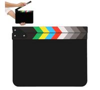 VAVPUP 10x12inch Acrylic Film Movie Clapboard,Director's Clapperboard,Scene Acrylic Clapperboard,Easy Wipe Acrylic Clapper for Film,TV Series,Shoot Props,Commercials (Black, Blank)