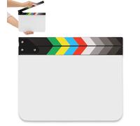VAVPUP 10x12inch Acrylic Film Movie Clapboard,Director's Clapperboard,Scene Acrylic Clapperboard,Easy Wipe Acrylic Clapper for Film,TV Series,Shoot Props,Commercials (White, Blank)
