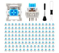 VAVPUP 120 Pcs Blue Mechanical Keyboard Switches,3 Pin Pre-Lubricated Tactile Key Axles,Clicky Response for Gaming & Typing Keyboards,with Switch Puller & Cleaning Brush(blue,120)