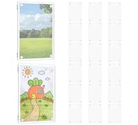 VAVPUP 14-Pack Double-Sided Magnetic Photo Frames | 6x4 Inch,Acrylic Fridge Frames Personalised Fridge Magnets with Magnets 28 Photo Display for Kitchen,Office & Gifts(Transparent)