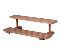 VAVPUP 2-in-1 Solid Acacia Wood Tiered Tray Stand 40cm Dessert Display for Parties,Charred Finish Cupcake/Cake Stand with Heavy-Duty Legs,Tabletop/Bar Counter Organiser(Double layer)