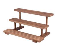 VAVPUP 2-in-1 Solid Acacia Wood Tiered Tray Stand 40cm Dessert Display for Parties,Charred Finish Cupcake/Cake Stand with Heavy-Duty Legs,Tabletop/Bar Counter Organiser(Triple layer)
